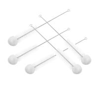Brosse à Bouteille en Nylon à Tête de Coton, Lot de 5 Pièces | Blanc, Acier Inoxydable et Nylon, Pointe Souple pour Flacon, Design Créatif