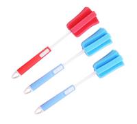 Brosse à Bouteille Goupillon à Long Manche en Éponge 3 Pièces | Gobelet et Flacon, Prise Facile, Usage Domestique, Nettoyage Doux, Lot de Trois Couleur Aléatoire