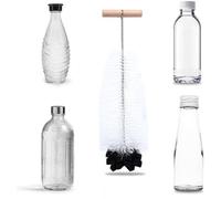 Brosse à bouteilles longue Unyqoos® de 35 cm avec éponge – Brosse de nettoyage pour bouteilles en verre et en plastique, adaptable à de nombreux modèles, douce et non abrasive