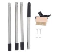 Brosse à Désherber à Fil Long, Manche Étendu en Acier Inoxydable | Brosse Métallique Noire, Tête Large Dense, Joints de Pavés et Fissures Difficiles, Entretien Jardin