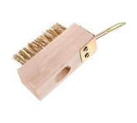 Brosse à Désherber en Fil d'acier Cuivré pour Patios Extérieurs | Nettoyage des Mousses Tenaces, Zones Difficiles D'accès, Fixation sur Manche, Usage Pratique, Bois