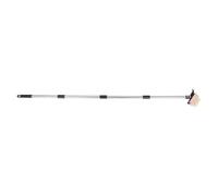 Brosse à Désherber Noir à Long Manche en Acier Inoxydable | Tête Large pour Nettoyage Extérieur, Usage sur Briques et Pavés, Poils Métalliques Denses, Entretien de Jardin