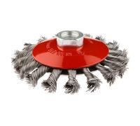 Brosse à disque filaire plié 115 mm x M14, INOX