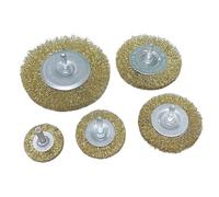 brosse à fil perceur, Brosse métallique en acier au carbone plaqué laiton, outils rotatifs à tige de 6mm, antirouille, polissage