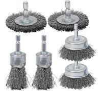 brosse à fil perceur, Brosse métallique foret tige en acier enlèvement de peinture rouille tasse polissage brosse roue 1/3/6 pièces