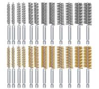 brosse à fil perceur, Foret à brosse métallique torsadée en acier inoxydable, for outil percussion 8-19mm argent/or 6/12/24 pièces