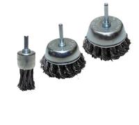 brosse à fil perceur, Jeu de 3 coupelles roue for foret à brosse métallique, pièces for tige hexagonale 6mm, acier au carbone grossier serti