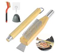 Brosse à four à pizza - 50 cm - Poils en laiton - Avec grattoir en acier