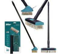 Brosse à joints Sillar 2 pièces manche télescopique 80-140 cm grattoir mousse pavés