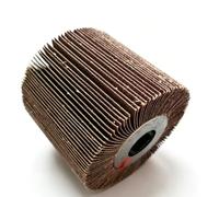 Brosse à lamelles abrasives grain 80, 120 x 100 mm, pour machine à satiner et rénovateur, robuste et résistant à l'abrasion, rouleau abrasif en fibre synthétique pour ponçage intensif du bois, du