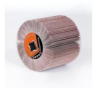 Brosse à lamelles pour machine à satiner, brosse à lamelles pour rénovateur, grain 240, rouleau à polir en fibre artificielle adapté au ponçage intensif des surfaces en bois plates - 120 x 100 mm