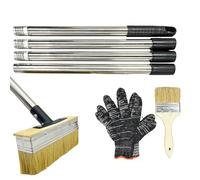 Brosse à peindre pour terrasse - Applicateur de peinture et de teinture de sol à long manche - Pour la maison, l'extérieur, le patio, le jardin, le béton, les clôtures,