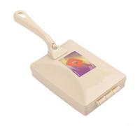 Brosse à poussière manuelle pour moquette - Pour ramasser les miettes de lit et nettoyer le canapé - Élimine les débris de sol - Alternative au rouleau anti-peluches - Pour poils d'animaux (beige)