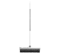 Brosse à récurer avec manche pour patios, couloirs et balcons | Connexion de la tête de brosse coudée, accès maniable autour des des murs et des bords des cabines de,