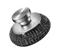 Brosse à récurer en laine d'acier, laine métallique pour le nettoyage avec poignée, brosse à vaisselle en acier inoxydable, brosse à récurer robuste amovible, brosse à récurer en spirales, brosse de