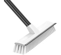 Brosse à récurer les sols, balai ménager, brosse à gratter 2 en 1 à poils rigides, balai-brosse à long manche, brosse de terrasse