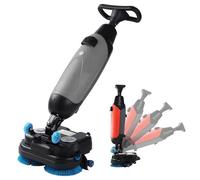 Brosse à récurer portable commerciale - Mini machine à plancher avec double réservoir de 4,5 L + 7,5 L, nettoyage à 360 ° pour carrelage, béton et bois dur