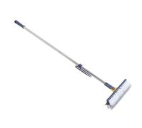 Brosse à Récurer pour Sol, Brosse à Coulis Rotative à 180°, Brosse à Poils Rigides avec Long Manche, Brosse de Nettoyage Double Face pour Nettoyer Les Coins des Murs, Sols