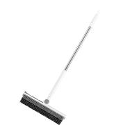 Brosse à récurer pour sols durs pour sols en béton et salles de | Tête de brosse rigide en forme de V, accès lignes de coulis et des murs, long manche pour récurer les