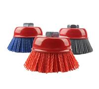 Brosse a tasse Brosse abrasive en nylon de 75 mm (3 pouces), grain 80-240, for meuleuse d'angle et outil rotatif Dremel