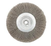 Brosse a tasse Brosse métallique ondulée en acier inoxydable de 7,6 cm (3 pouces) for meuleuse d'établi, outil abrasif, trou 13 mm for ébavurage et polissage