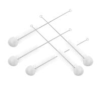 Brosse à Tétines à Embout Souple Nylon 5 Pièces pour Nettoyage | Acier Inoxydable, Tête Coton Blanc, Prise Confortable, Design Créatif, Usage Simple