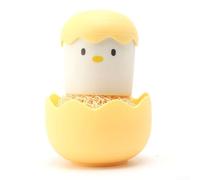 Brosse à vaisselle en forme de coquille d'œuf avec boule de nettoyage amovible, brosse de cuisine créative en fibre pour casseroles et surfaces délicates, poignée ergonomique, rose (jaune)