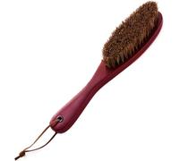 Brosse à vêtements, brosse à vêtements en crin de cheval avec manche en bois pour nettoyage de costumes, daim, velours, laine (rouge)