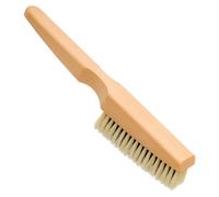 Brosse à vêtements en bois de hêtre, avec des poils en cachemire, de couleur blanche, de forme ronde et d'une longueur de 25,5 cm
