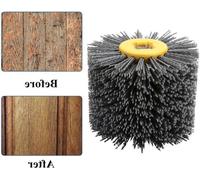 Brosse abrasive en nylon pour le traitement du bois, granulat #240, diamètre 19 mm, alésage 120 mm, pour polissoir et machine à brosser