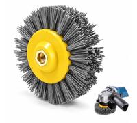 Brosse abrasive M14 pour meuleuse d'angle - Brosse en nylon - Grain 80 | Brosse en nylon, roue de traction métallique, brosse de polissage pour bois et métal, brosse ronde pour polissage et