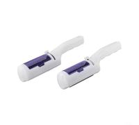 Brosse anti-peluches double face pour vêtements et tissus d'ameublement, brosse rotative de nettoyage à sec pour poils d'animaux, poussière et débris, design compact violet (2 pièces)
