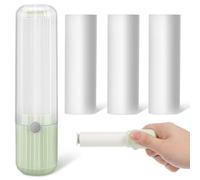 Brosse Anti-peluches Verte en Plastique, Rouleau Portable | Poignée Antidérapante, Feuilles Adhésives Lisses, Recharge de 3 Rouleaux, Usage Maison et Boutique