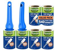 Brosse Anti Poils Animaux 540 Feuilles très adhésives - Extra Collant Rouleau adhesif Vetement, Brosse Adhesive Poils Animaux (Bleu)