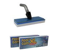 jardiboutique - Brosse avec Tête de Balai Piscine -Pool gom XL Multi-Surfaces + 2 éponges