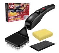 Brosse Barbecue Électrique Brushless, Nettoyeur de Grille Puissant et sans Poil,Nettoyeur Barbecue ÉlectriqueSans Fil avec 3 Types de Têtes, Brosse de Nettoyage Anti-Rayures pour Fonte, Émail, INOX