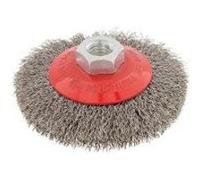 Brosse biseautée fils d'acier inox serti D. 100 mm - M14 G