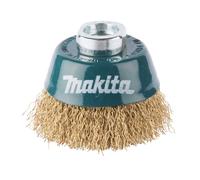 Brosse boisseau à fils acier laitonnés et ondulés pour meuleuse - MAKITA D-39746