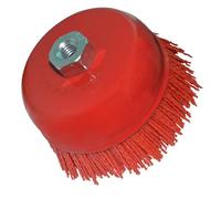 Brosse Boisseau en Nylon, Diamètre Extérieur 125 mm, Filetage Intérieur M14x2, Filament Abrasif pour Éliminer la Rouille, Polir et Nettoyer les Métaux