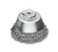 Brosse boisseau Lessmann inoxydable 80 mm, M14x2,0, pour meuleuses d'angle, très robuste