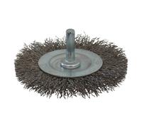 Brosse circulaire d.75mm sur tige 6x30 fil 0.30 inox ondule