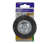 Brosse CIRCULAIRE -Pour perceuse -Fil acier ondulé -Décapage du bois / Ø: 50 / 0.25 TIVOLY - XT20252006051