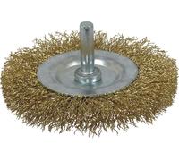 Brosse circulaire sur tige 6mm fil laiton ondulé 75mm DRAKKAR TOOLS - 15524