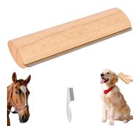 Brosse Clean'Poils, Brosses Chat/Chien/Cheval, Bois Toilettage du Chien Pour Éliminer des Tomentose Sous-Poil Tangles, Soin Doux (A-3,Tête de brosse amovible)