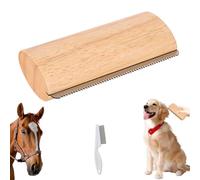 Brosse Clean'Poils, Brosses Chat/Chien/Cheval, Bois Toilettage du Chien Pour Éliminer des Tomentose Sous-Poil Tangles, Soin Doux (A-2,Tête de brosse amovible)