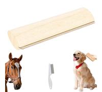 Brosse Clean'Poils, Brosses Chat/Chien/Cheval, Bois Toilettage du Chien Pour Éliminer des Tomentose Sous-Poil Tangles, Soin Doux (B-3,Amovible)