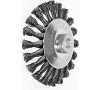 Brosse conique Lessmann coudée, fil d'acier 0,50 mm, ⌀ de la brosse x filetage : 125XM14 mm