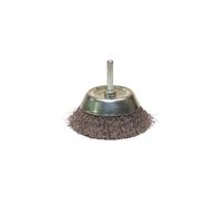 Brosse conique sur tige fil acier ondulé décapage dur bois/métal - D. 75 mm - Q. 6 mm - fil 0.30 - LEMAN - 310.075V