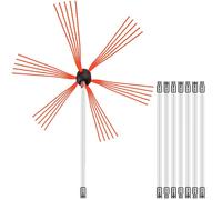 Brosse de cheminée - Balai de ramonage - Balai de cheminée - Balai de cheminée - Balai de cheminée blanc avec e 17mm - Tête de brosse flexible - Kit de nettoyage de cheminée en nylon