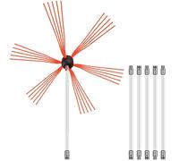 Brosse de cheminée en nylon Brosse de tuyau de poêle - 6 M Armatures professionnelles en acier inoxydable - Tiges flexibles en nylon.